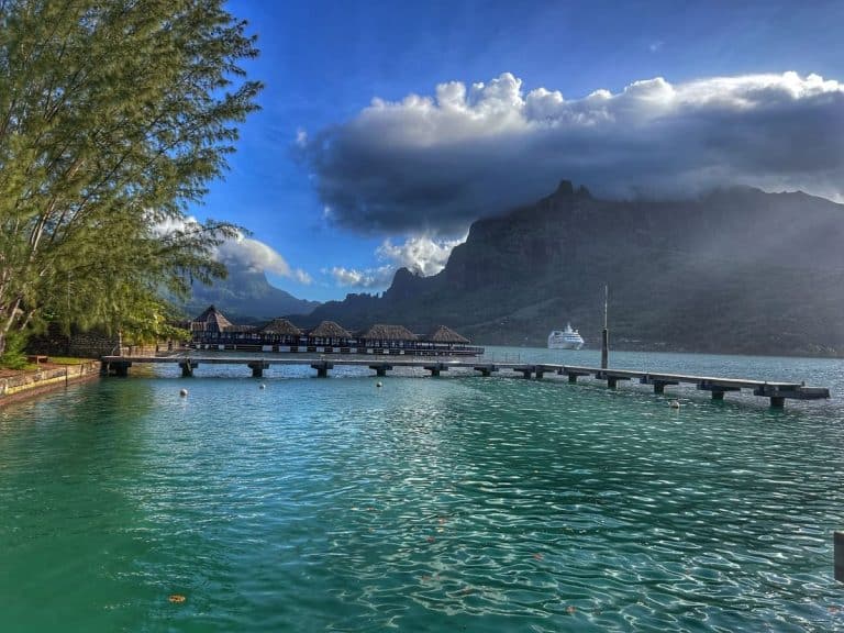 Boat parked in Moorea