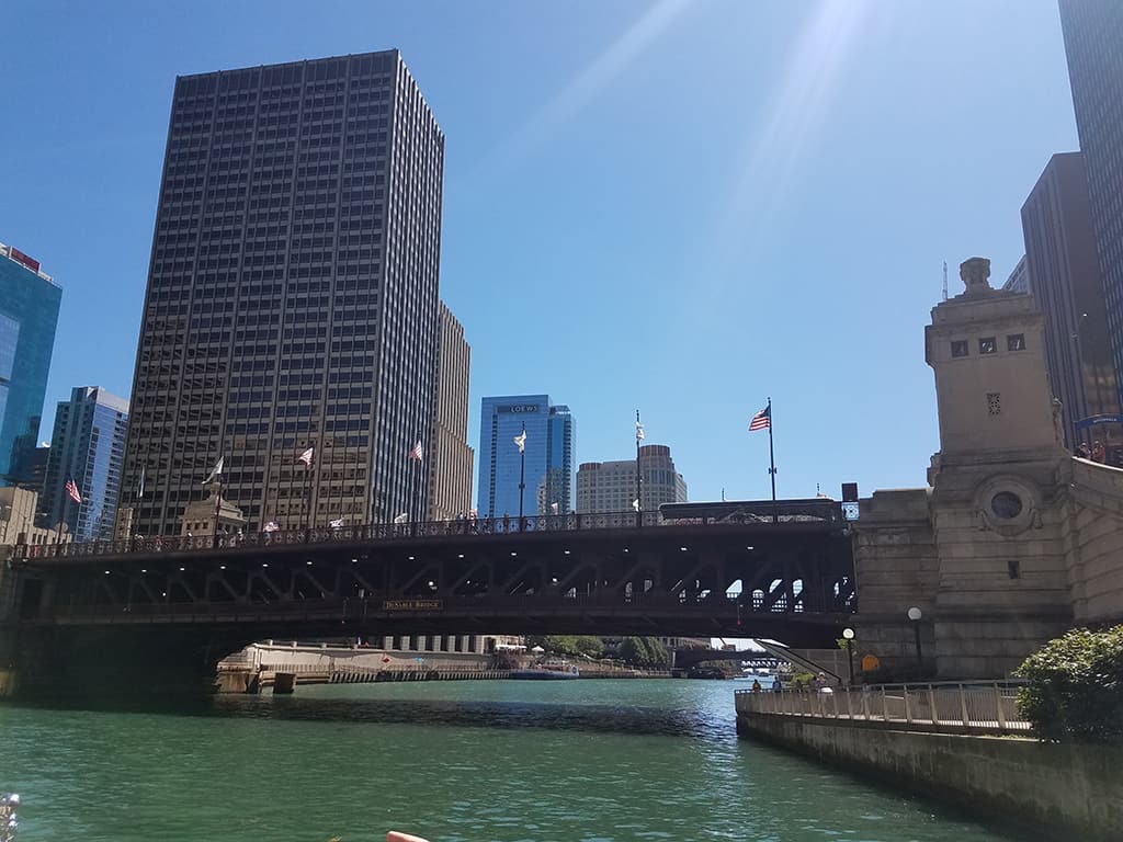 Views from the water taxi in Chicago