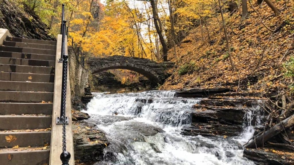 23 Affordable Weekend Getaways in the United States 11 Cascadilla Gorge Trail in Ithaca, NY
