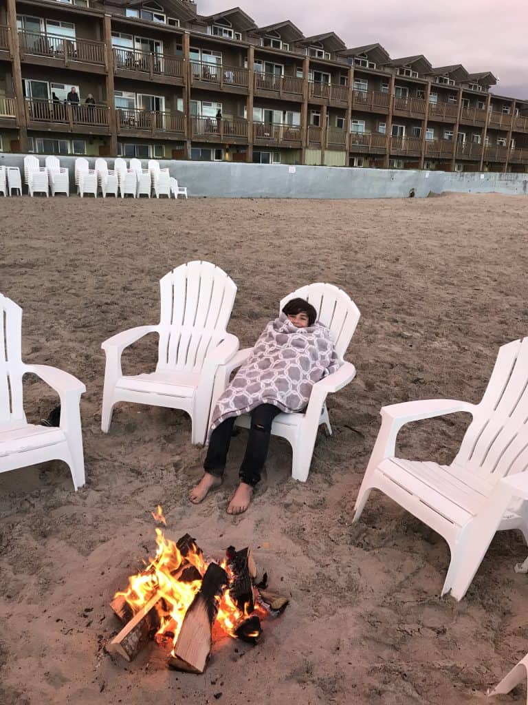 Nightly fire on the beach with s'mores at Surfsand Resort