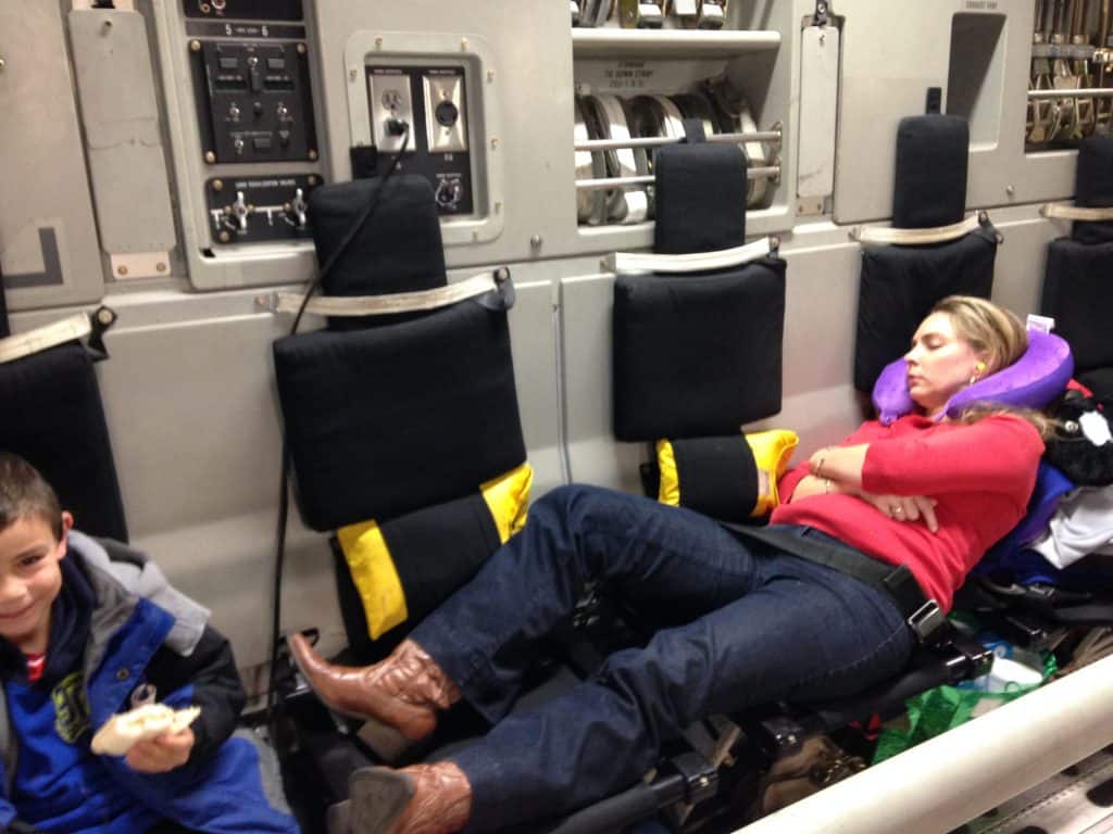 Sleeping on a military hop