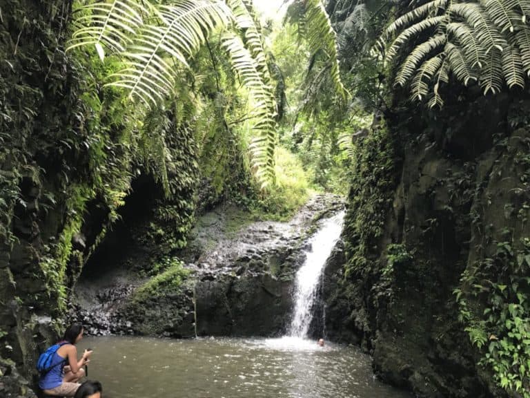 waterfall hike in Oahu