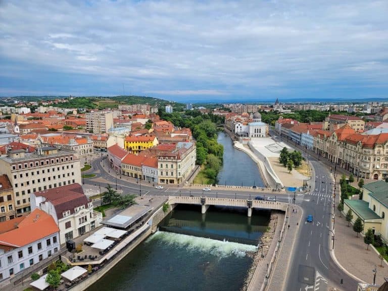 Landscape of Oradea from the city hall tower