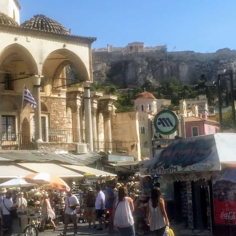 Monastiraki flee market in Athens Greece