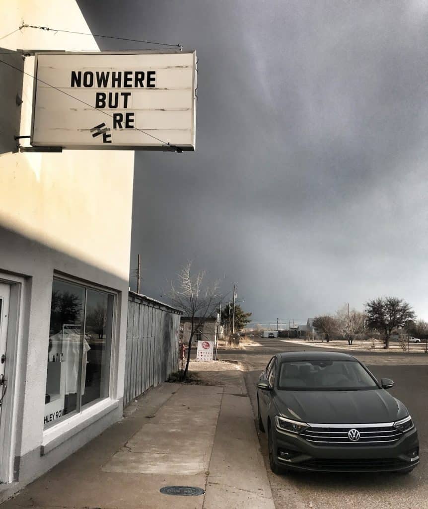 Nowhere but here sign