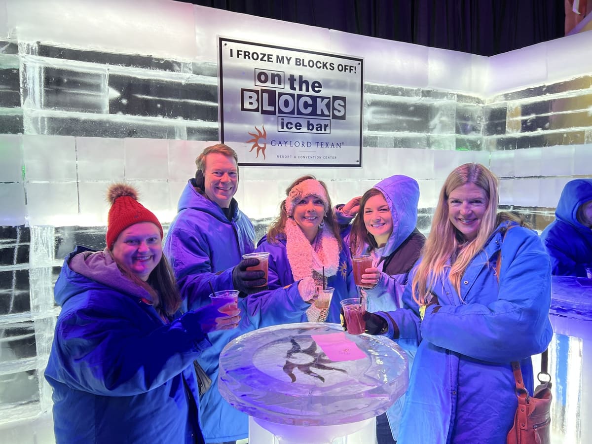 on the BLOCKS ice bar at at ICE! Gaylord Texan