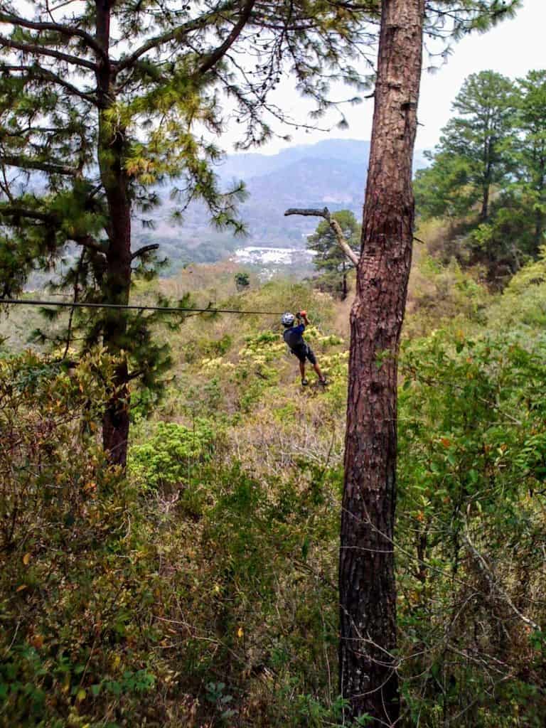 Ziplining in Copan Honduras